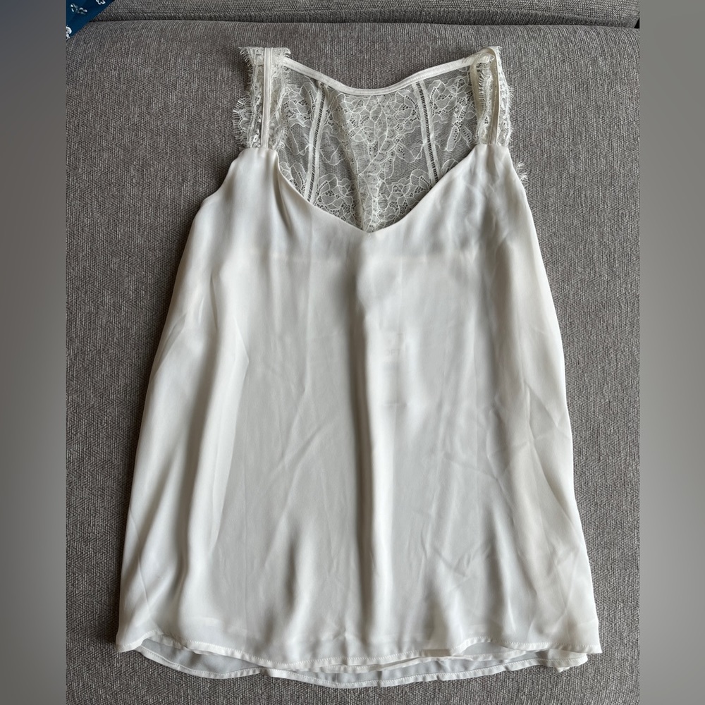 NWT - White LOFT sleeveless blouse with lace back - size S